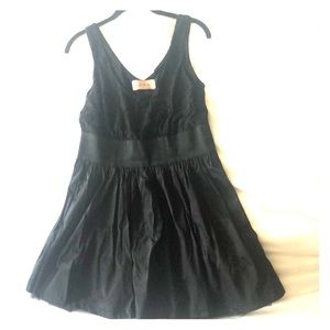Black lace, tulle and satin mini party dress
